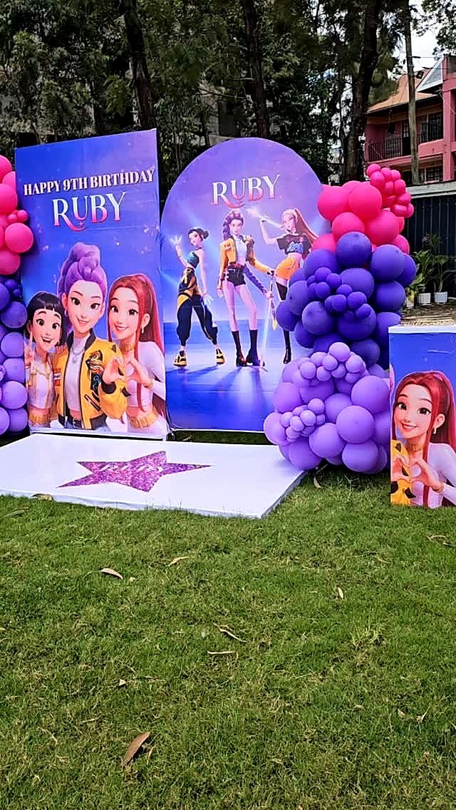 Showstopper Double-Door Balloon Wall Backdrop & VIP Stage for Hire for a kids birthday party in Nairobi - view 4