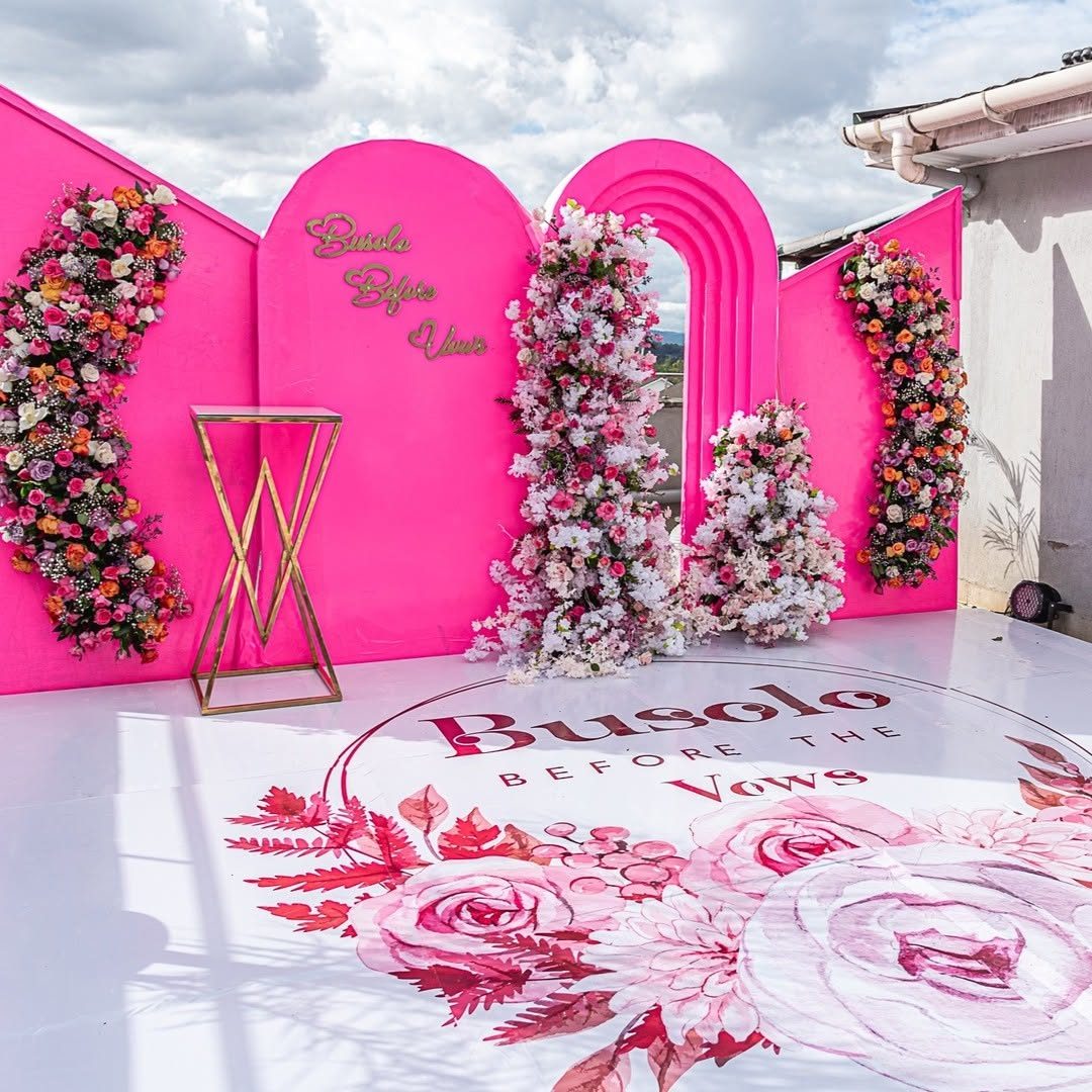 Wall of Elegance Quad-Door Floral Balloon Backdrop & VIP Stage for Hire for a kids birthday party in Nairobi