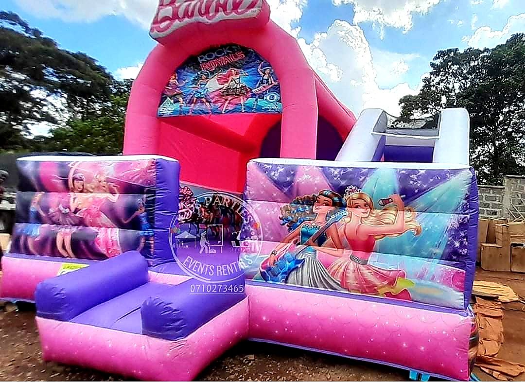 Barbie Theme Bouncing Castle for Hire for hire at kids birthday party in Nairobi - view 3