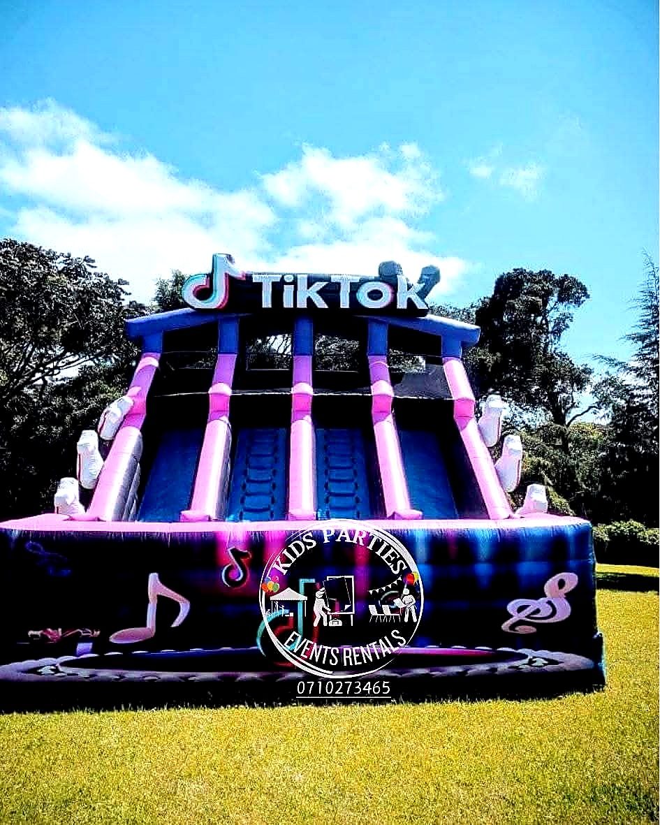 Gigantic TikTok Bouncy Dry Slide for Hire for hire at kids birthday party in Nairobi - view 2