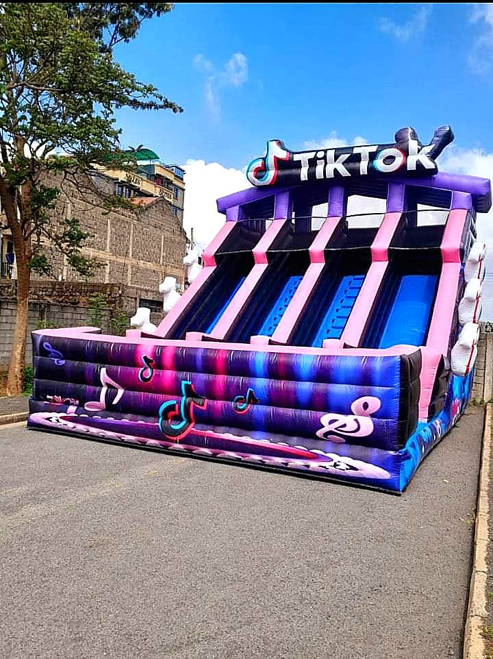 Gigantic TikTok Bouncy Dry Slide for Hire for hire at kids birthday party in Nairobi