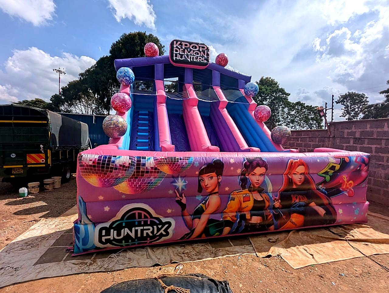 K-Pop Gigantic Bouncy Dry Slide for Hire for hire at kids birthday party in Nairobi - view 2