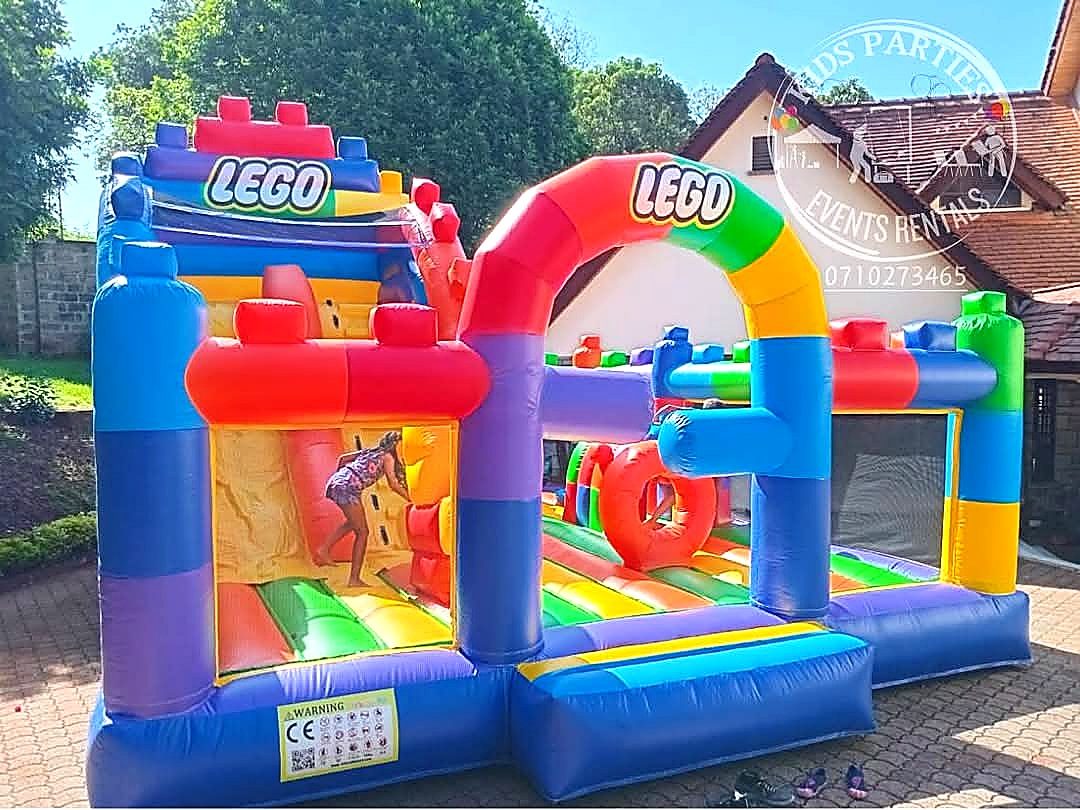 Lego Bouncy House for Hire for hire at kids birthday party in Nairobi