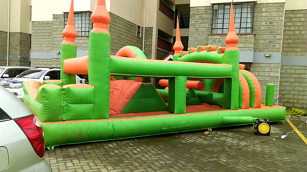 Moonwalk Bouncy House Obstacles Course for Hire for hire at kids birthday party in Nairobi - view 2