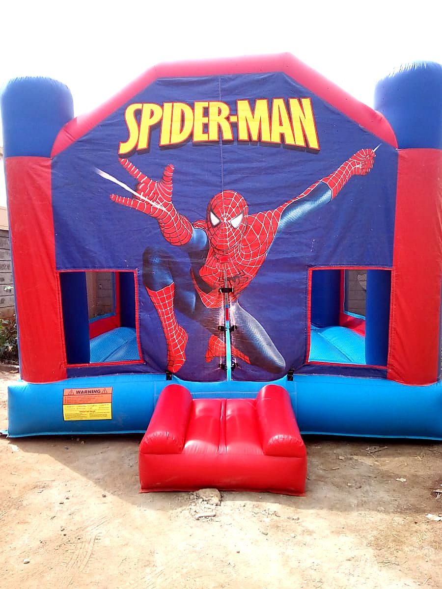 Spiderman Themed Bouncy Castle for Hire for hire at kids birthday party in Nairobi - view 2