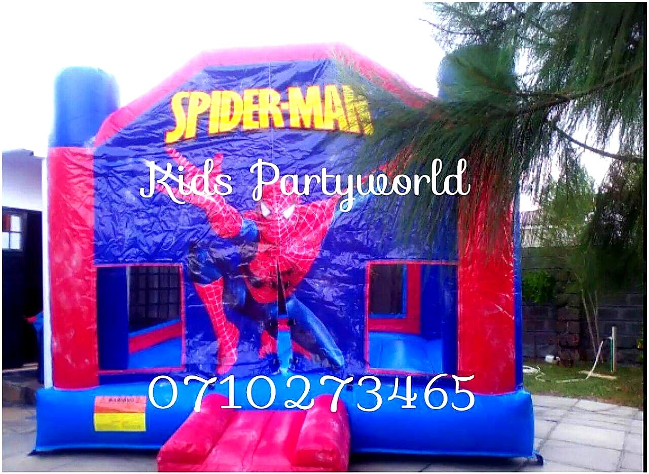 Spiderman Themed Bouncy Castle for Hire for hire at kids birthday party in Nairobi