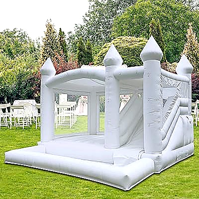 White Bouncing Castle with Balloons for Hire for hire at kids birthday party in Nairobi - view 3