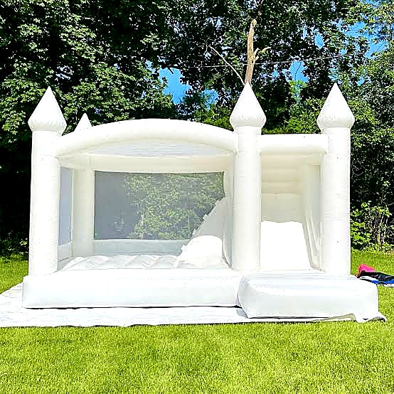 White Bouncing Castle with Balloons for Hire for hire at kids birthday party in Nairobi - view 4
