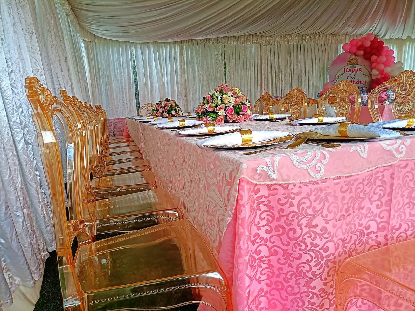 Gold Ghost Chairs for Hire for a kids birthday party in Nairobi - view 4