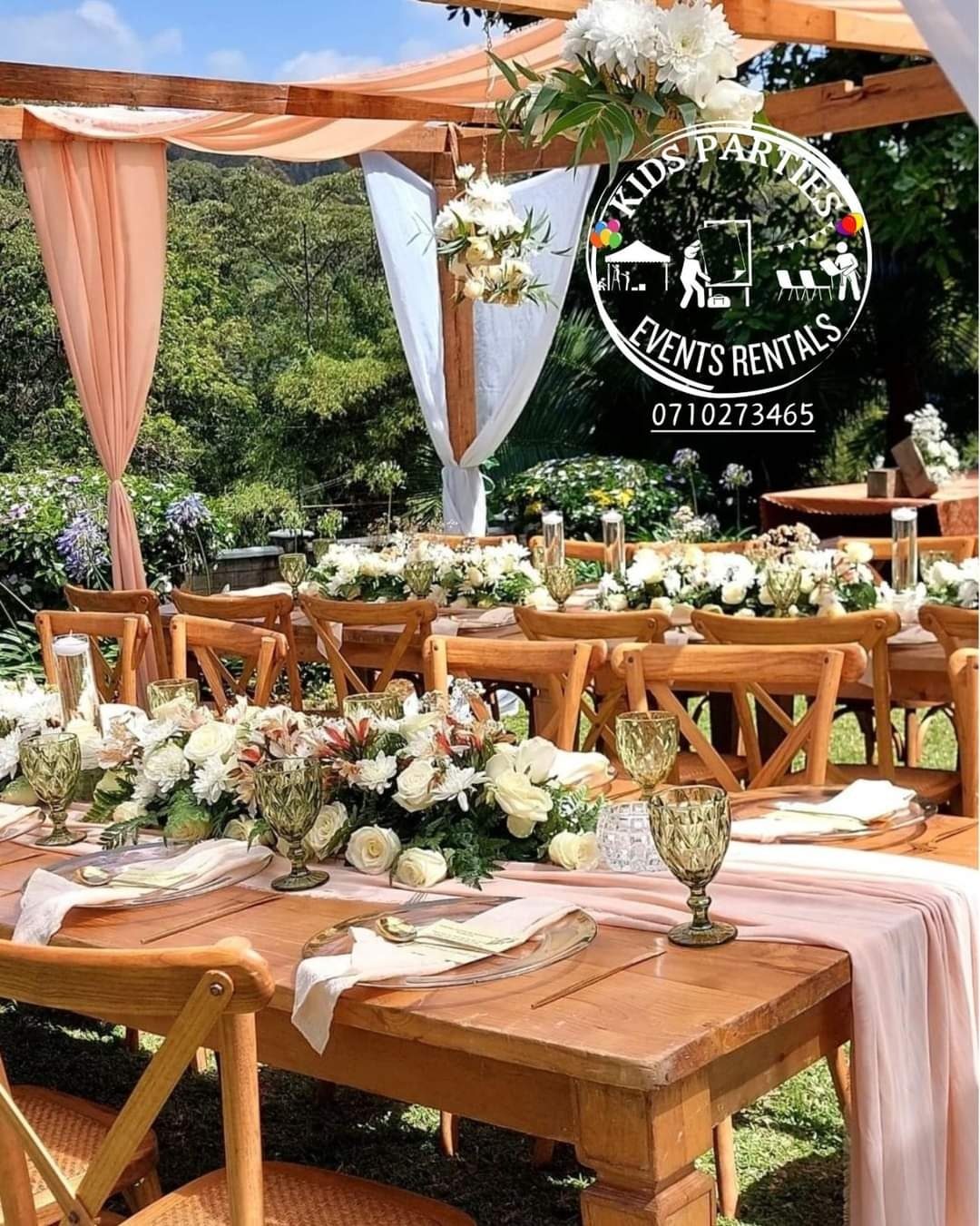 Rustic Elegant Chairs for Hire for a kids birthday party in Nairobi