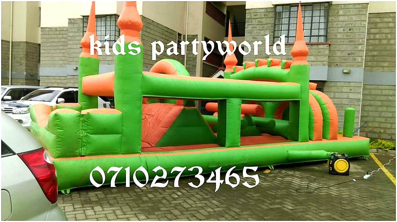 Moonwalk Bouncy House Obstacles Course for Hire for a kids birthday party in Nairobi