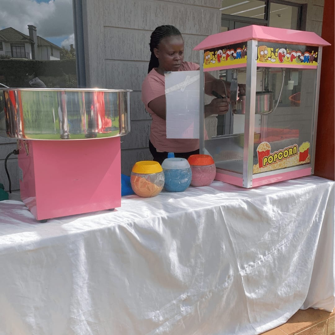 Salt Popcorn Machine for Hire for a kids birthday party in Nairobi