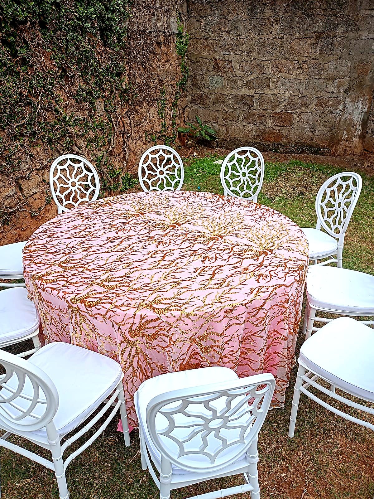 Dressed Round Table with Elegant Overlay for Hire for a kids birthday party in Nairobi - view 2