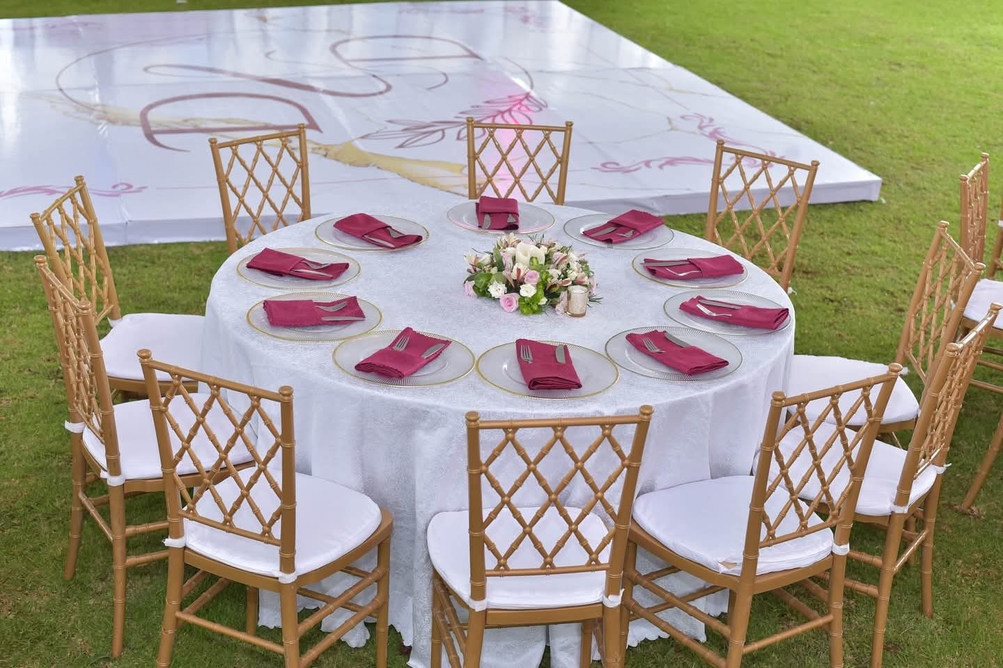 Dressed Round Table (Jacquard) for Hire for a kids birthday party in Nairobi - view 6