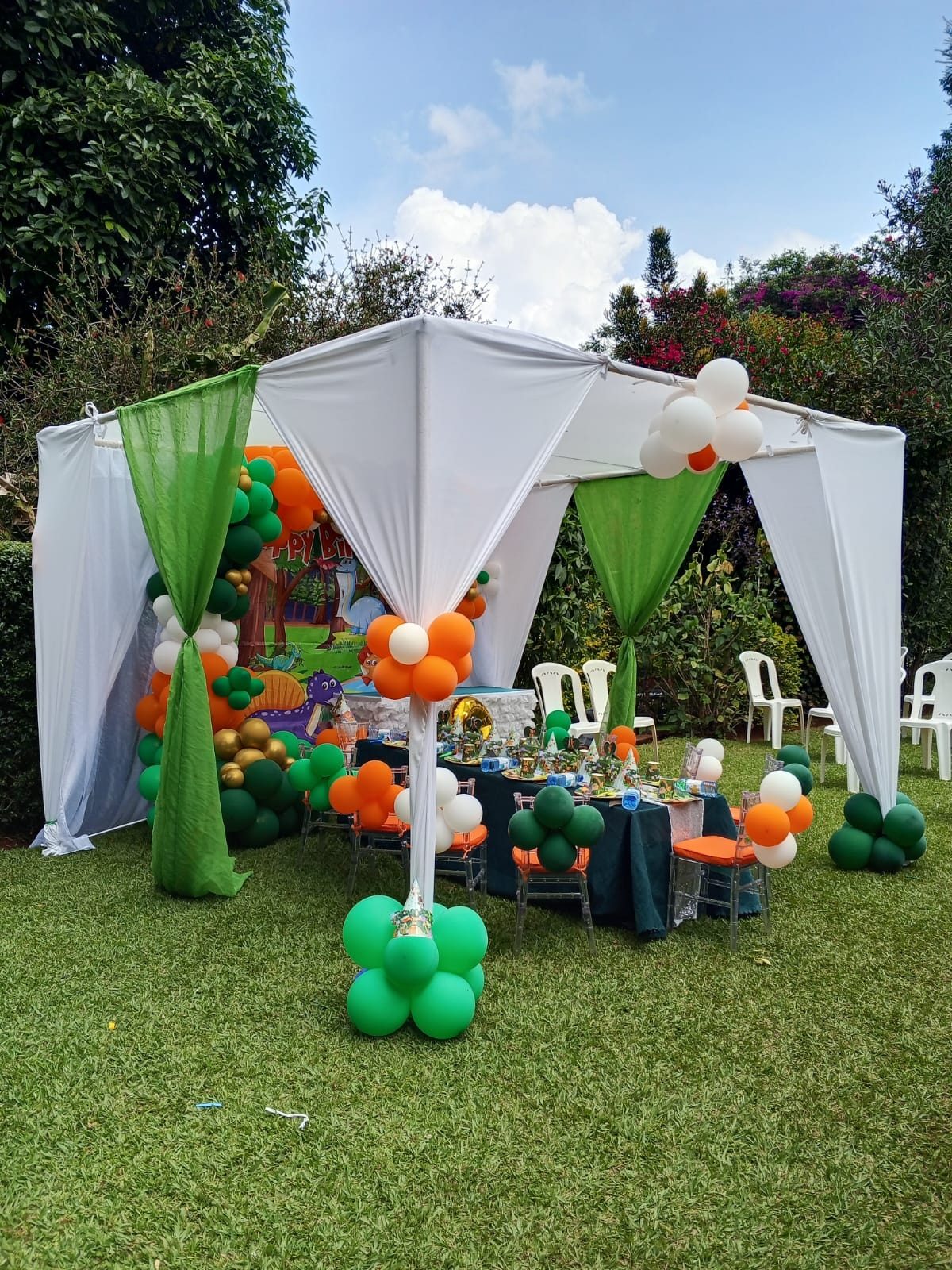 Canopy Tent 3x3m for Hire – 20 Seater shading a kids birthday party in Nairobi - view 4