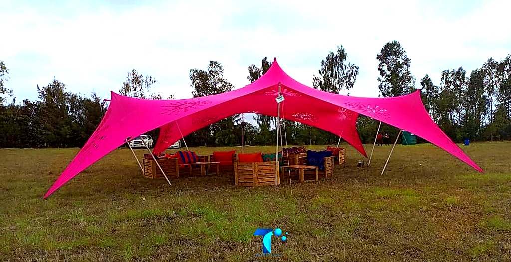 Cheese Tent 10x15m for Hire – 140 Seater shading a kids birthday party in Nairobi - view 2