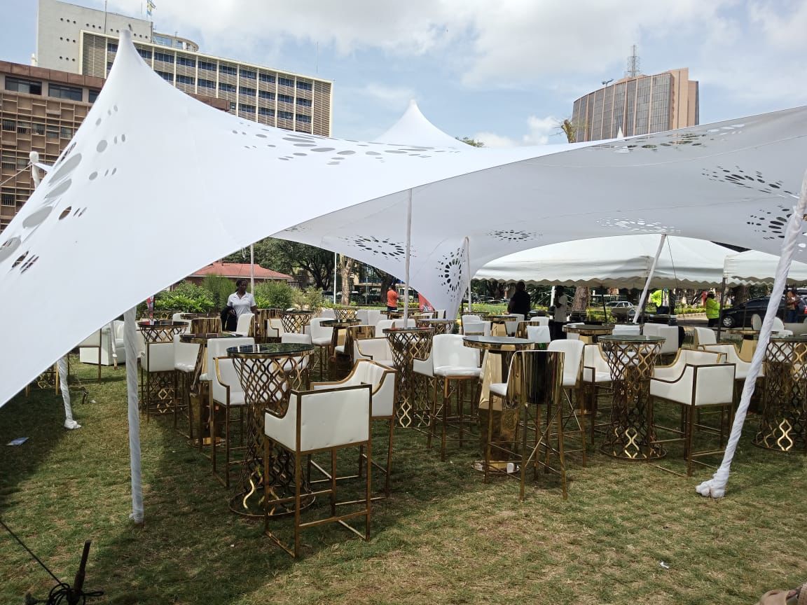 Cheese Tent 10x15m for Hire – 140 Seater shading a kids birthday party in Nairobi