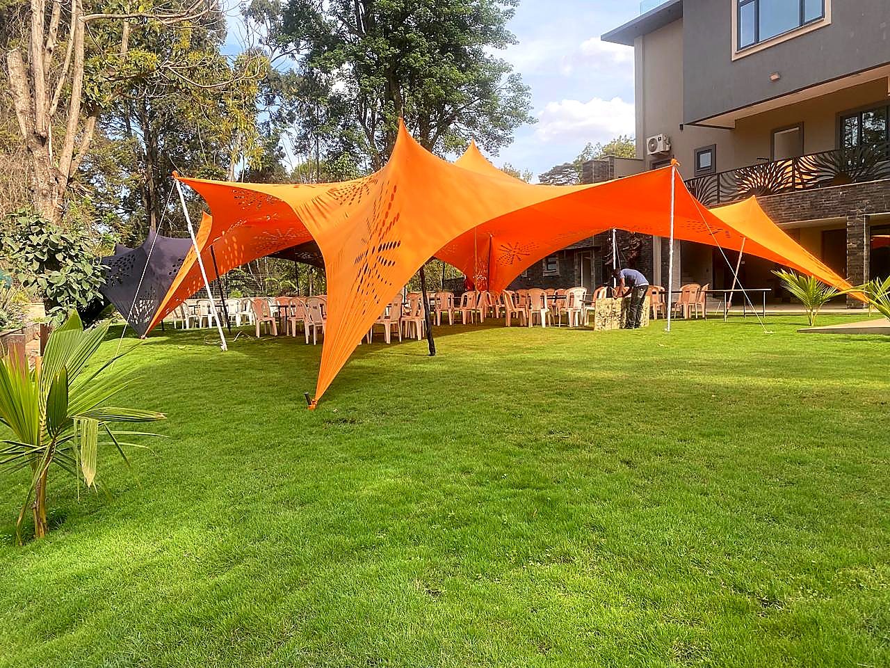 Cheese Tent 12x18m for Hire – 200 Seater shading a kids birthday party in Nairobi - view 2