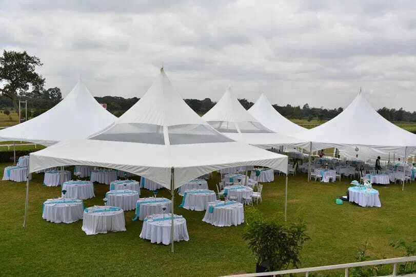 Hexagon Tent 6x6x6m for Hire – 80 Seater shading a kids birthday party in Nairobi