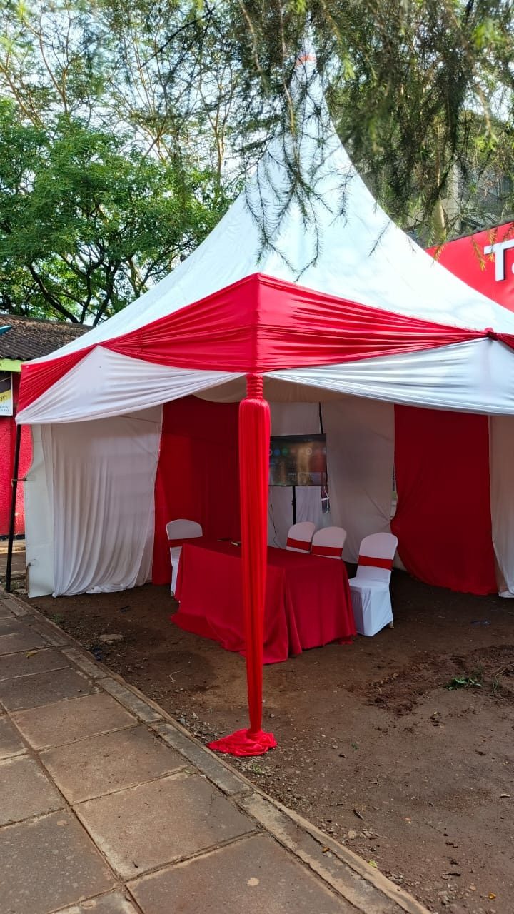 High Peak Draped Tent 3x3m for Hire – 20 Seater shading a kids birthday party in Nairobi