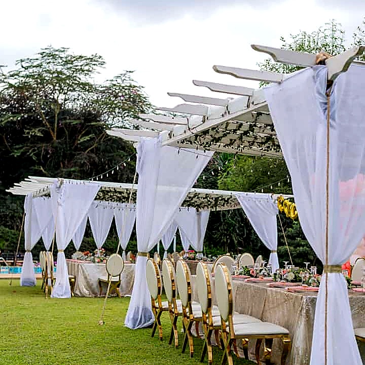 Pagola Tent 6x6m with Greeneries for Hire – 50 Seater shading a kids birthday party in Nairobi - view 3